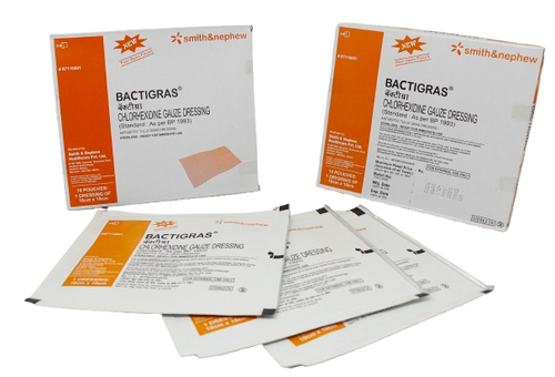 Bactigras Chlorhexidine Gauze Dressing 10x10cm  (sold per pc)