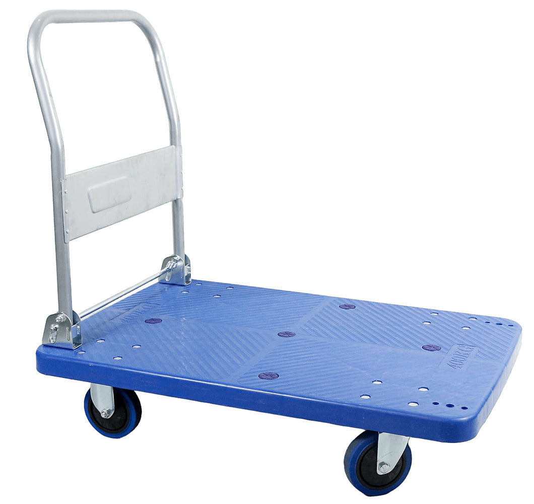 Heavy-Duty Folding Plastic Platform Push Cart (400 kg Capacity)