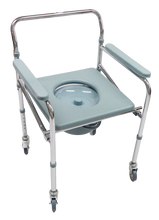 MT697 Economy Folding Commode Chair with Wheels