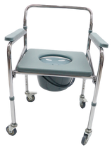 MT697 Economy Folding Commode Chair with Wheels