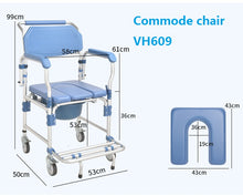 VH609 4-in-1 Aluminum Commode Chair with Wheels